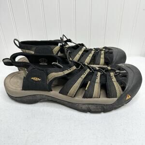 KEEN Sandals Mens 15 Newport H2 Closed Toe Water Hiking Shoes Black Taupe